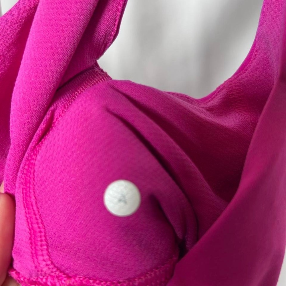 Lululemon Women's Sz 4 Run Tame Me Drawcord Hem Pleated Stretch Tank Pink - Picture 5 of 5